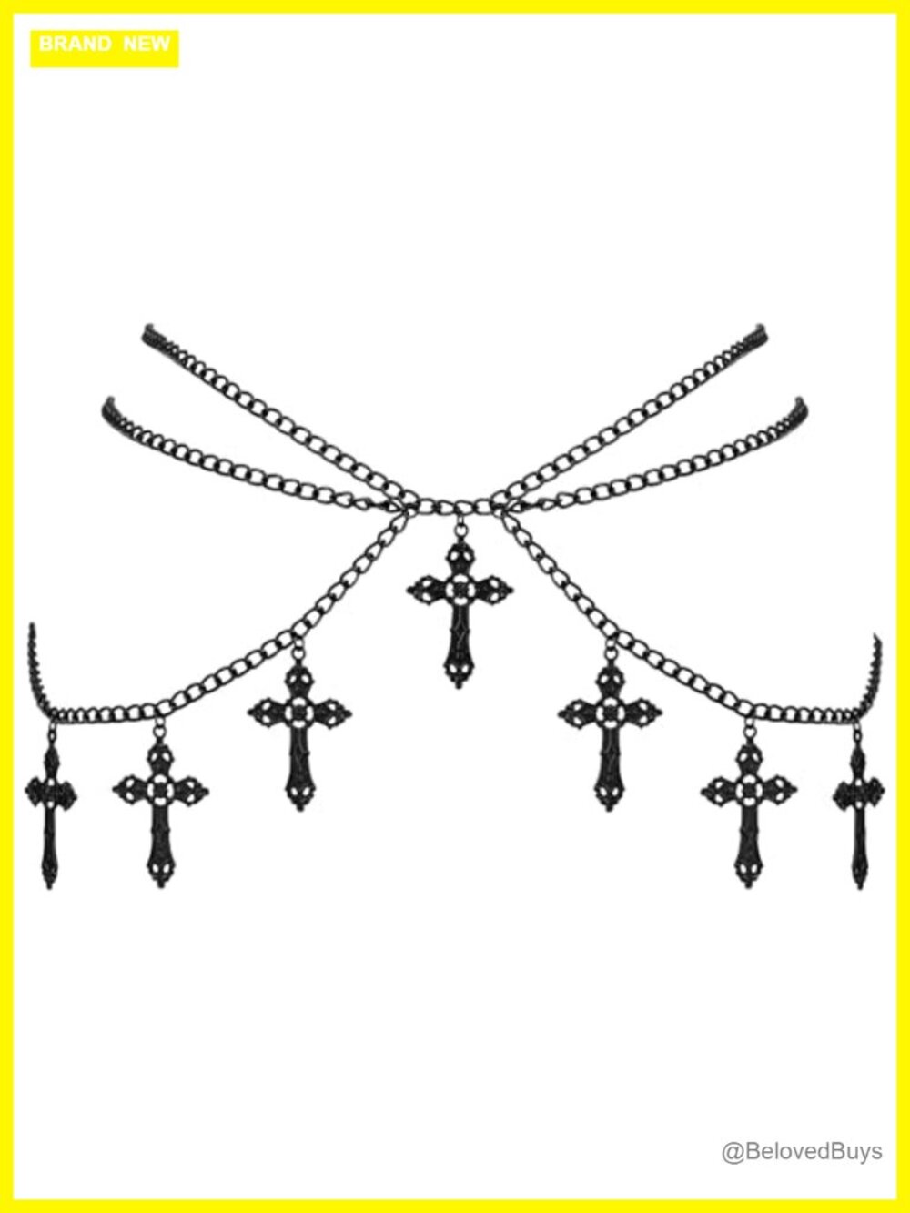 Gothic Cross Waist Chain Belt Zinc Alloy Punk Grunge Cosplay Accessory